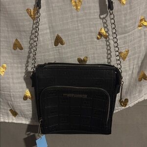 Steve Madden Black Textured Crossbody Bag